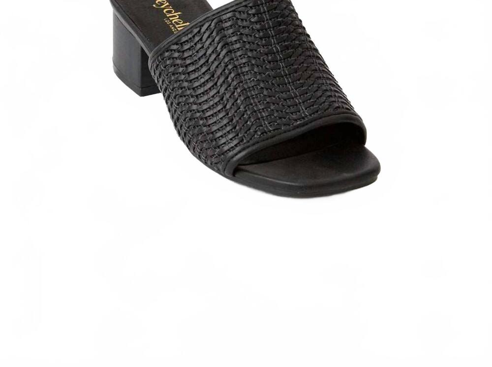 NEW SEYCHELLES women's pepper 2 woven mid heel sandals in black